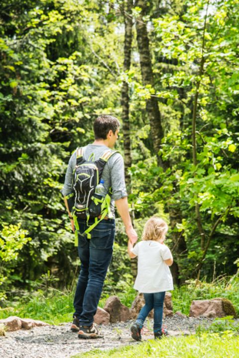 Vater mit Kind beim Spaziergang